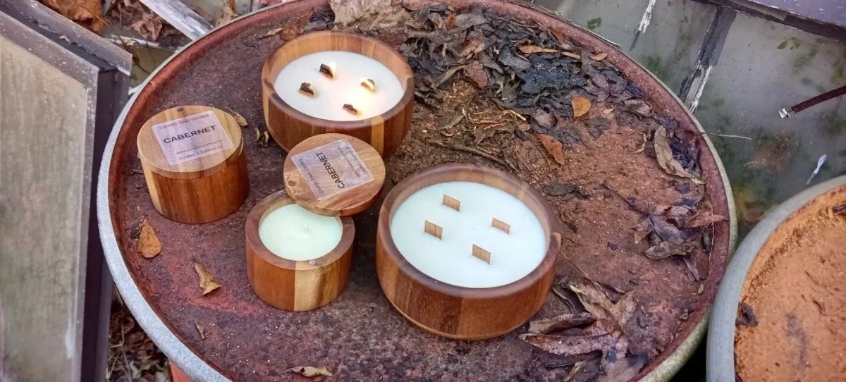 Large Wooden Bowl Candle